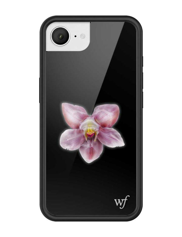 wildflower iphone case 16e orchid flower black pink
