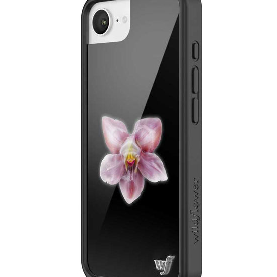 wildflower iphone case 16e orchid flower black pink