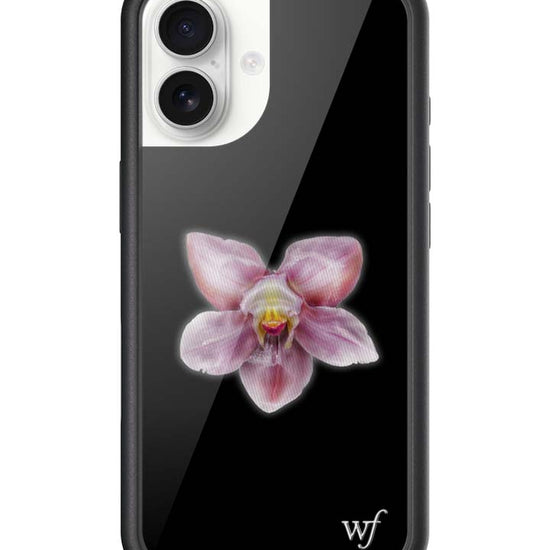 wildflower iphone case 17 orchid flower black pink
