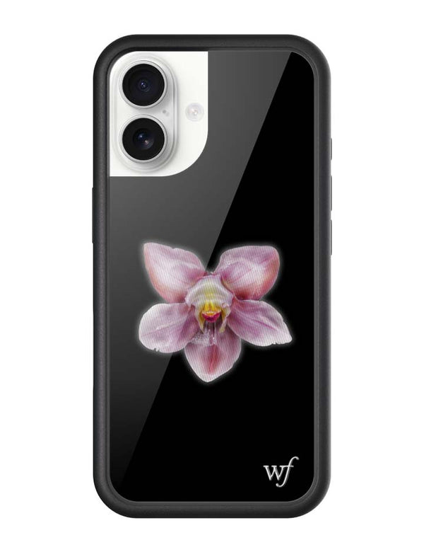 wildflower iphone case 17 orchid flower black pink