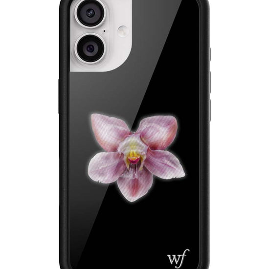 wildflower iphone case 17 orchid flower black pink