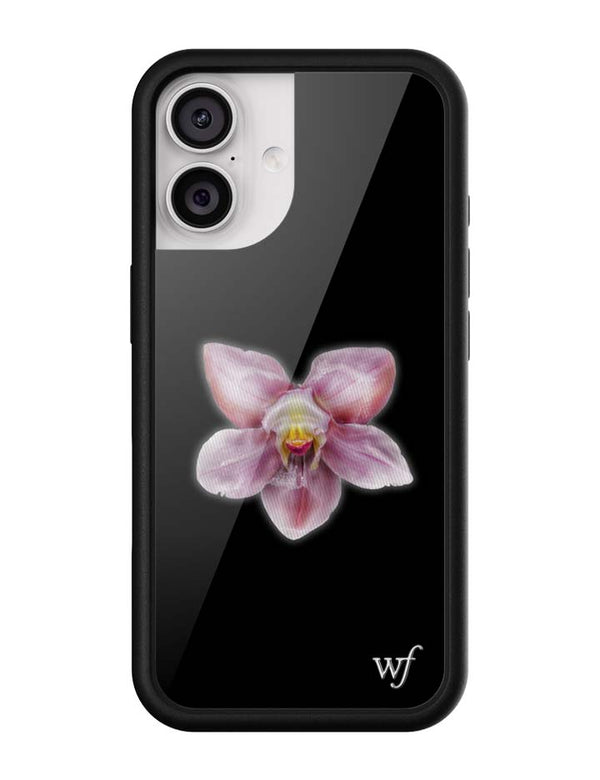 wildflower iphone case 17 orchid flower black pink