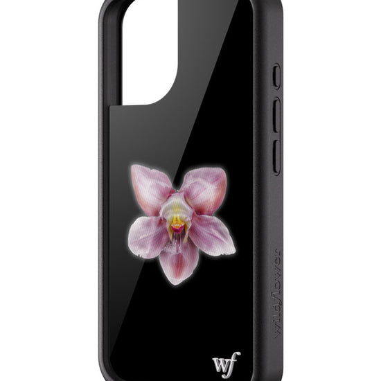 wildflower iphone case 17 orchid flower black pink