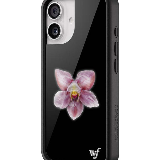 wildflower iphone case 17 orchid flower black pink
