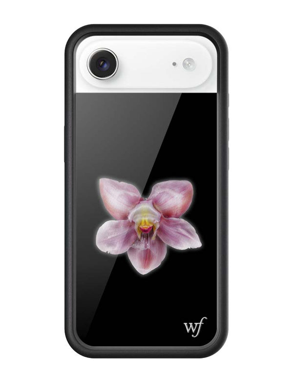 wildflower iphone case Air orchid flower black pink