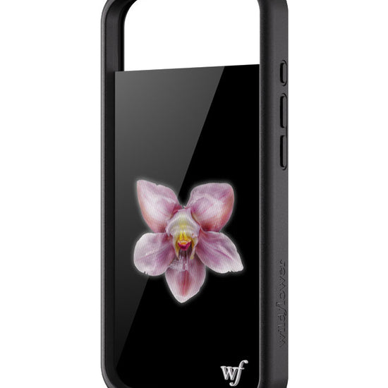 wildflower iphone case Air orchid flower black pink