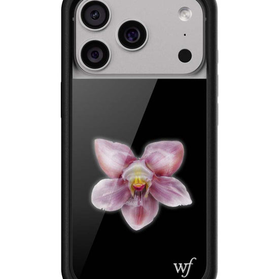 wildflower iphone case 17 pro orchid flower black pink