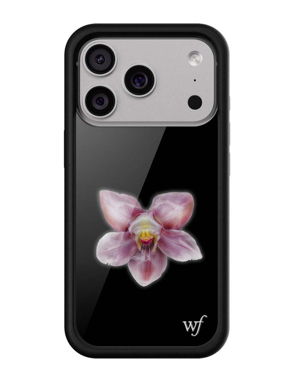 wildflower iphone case 17 pro orchid flower black pink