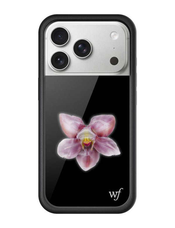 wildflower iphone case 17 pro orchid flower black pink