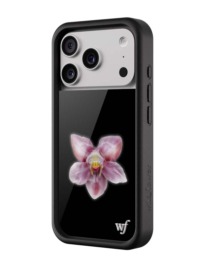 スペシャルエディション フラワー スマホケース　17pro Orchid | Black iPhone 17 Pro Case – Wildflower Cases