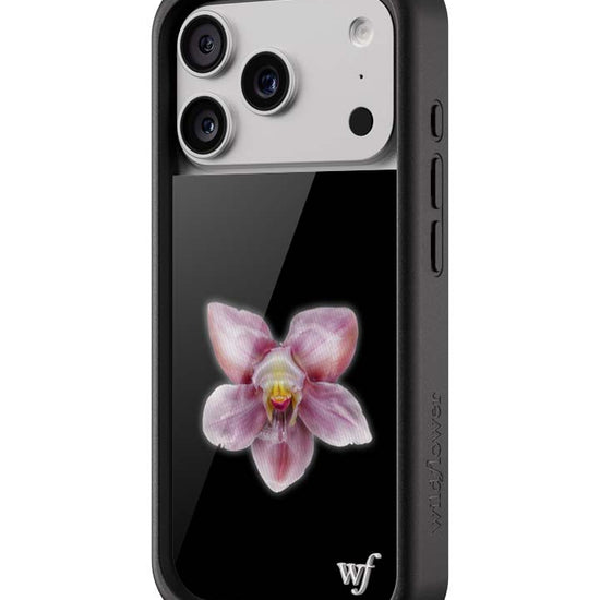 wildflower iphone case 17 pro orchid flower black pink