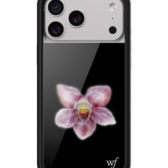 wildflower iphone case 17 pro max orchid flower black pink
