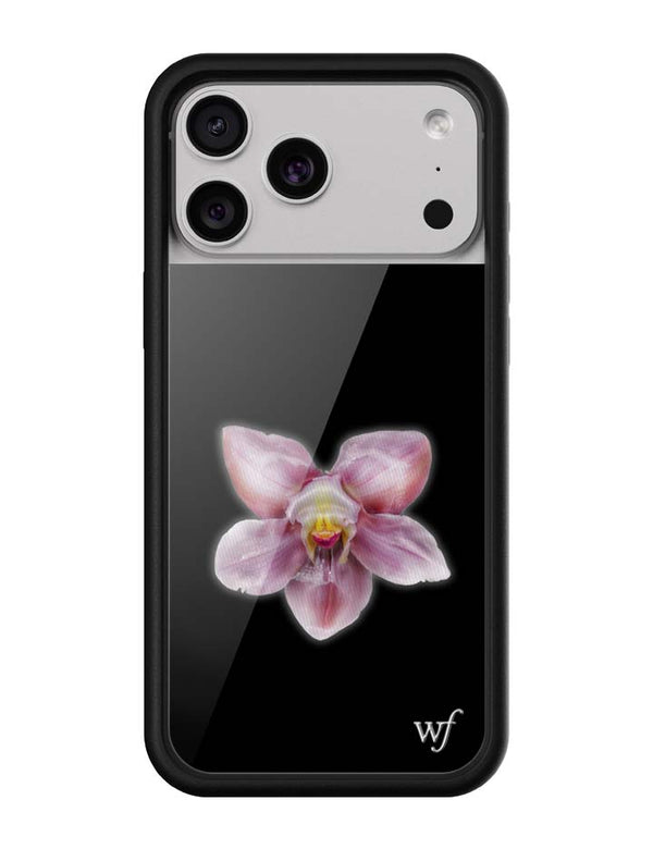 wildflower iphone case 17 pro max orchid flower black pink