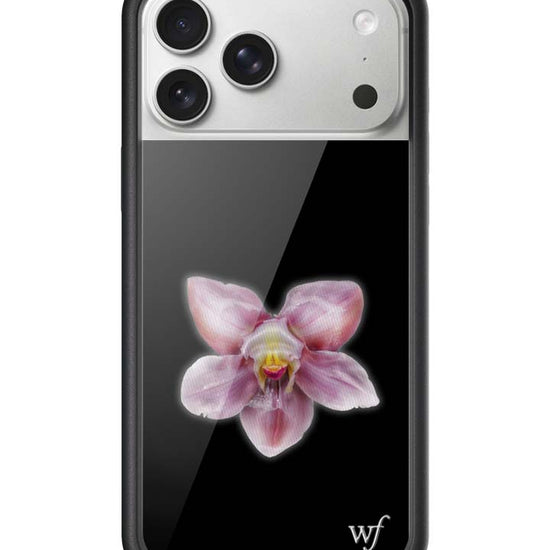 wildflower iphone case 17 pro max orchid flower black pink