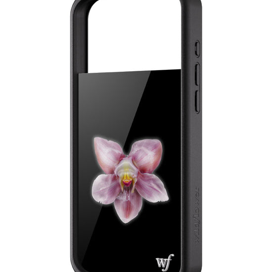 wildflower iphone case 17 pro max orchid flower black pink