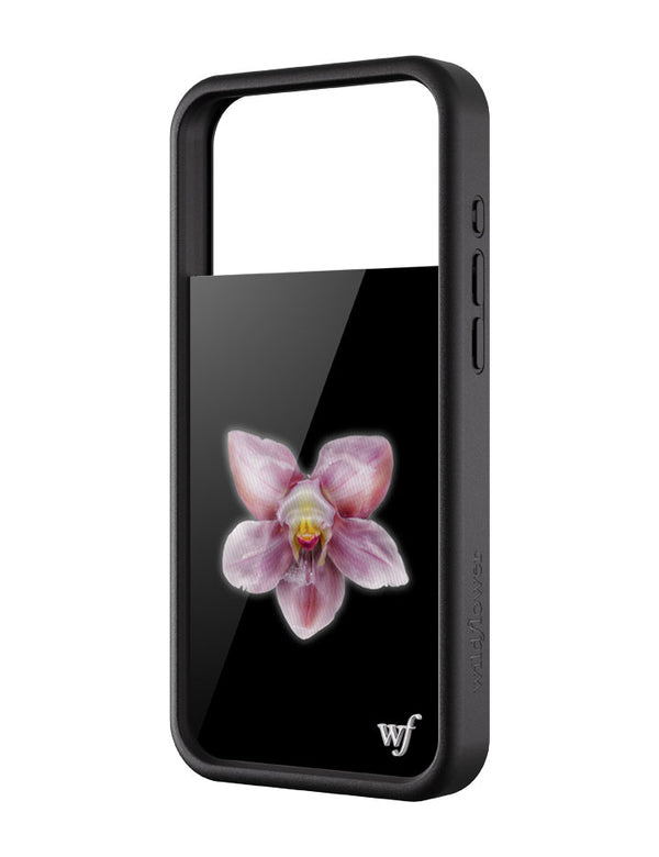 wildflower iphone case 17 pro max orchid flower black pink