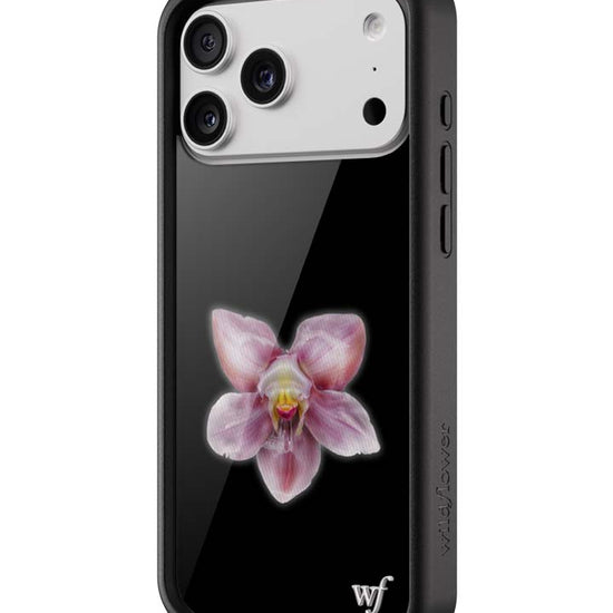 wildflower iphone case 17 pro max orchid flower black pink