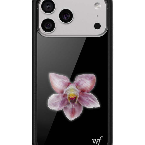 wildflower iphone case 18 pro max orchid flower black pink