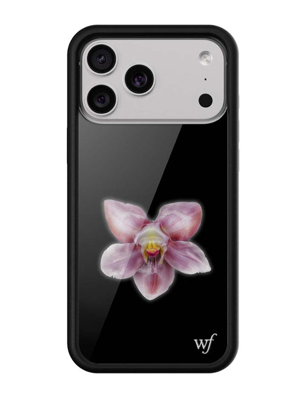 wildflower iphone case 18 pro max orchid flower black pink