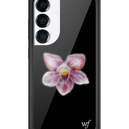 Wildflower Galaxy S25 case Orchid Flower Black Cute