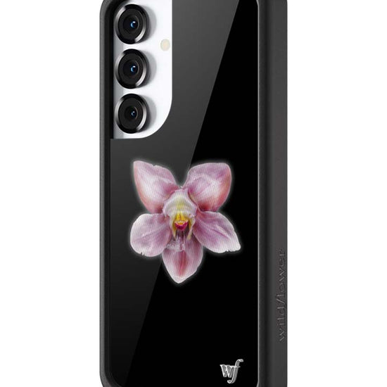 Wildflower Galaxy S25 case Orchid Flower Black Cute