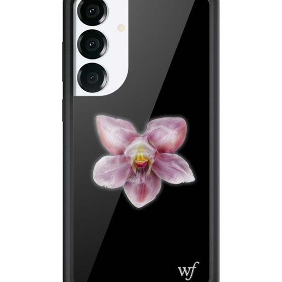 Wildflower Galaxy S25 case Plus Orchid Flower Black Cute