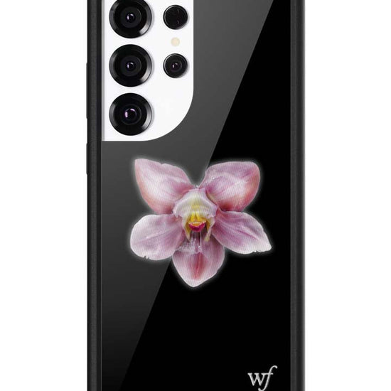 Wildflower Galaxy S25 case Ultra Orchid Flower Black Cute
