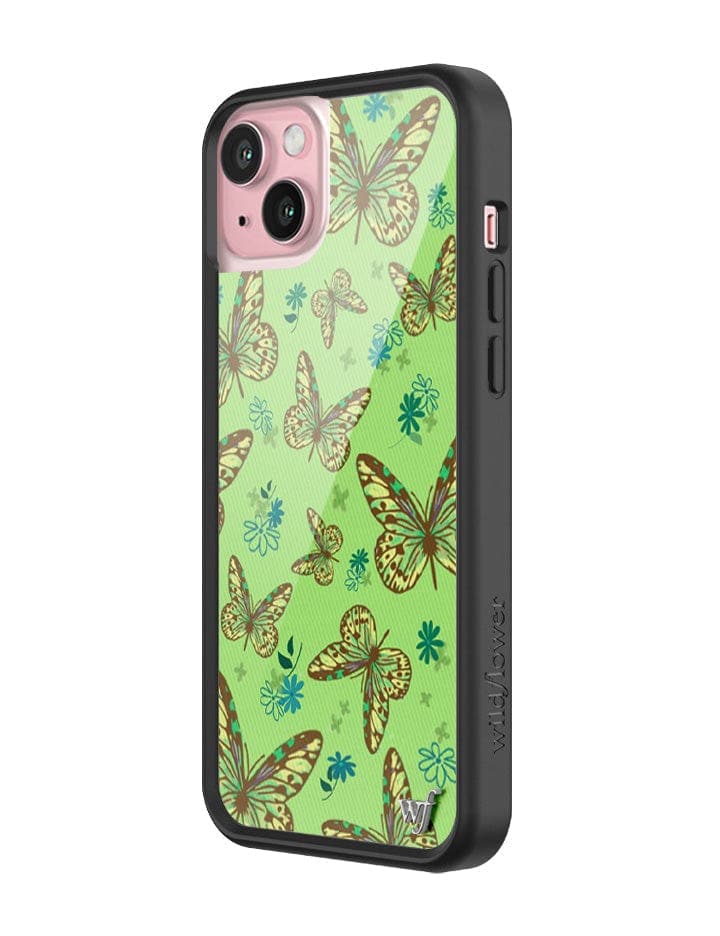 Wildflower Sage Butterfly iPhone 15 Plus Case