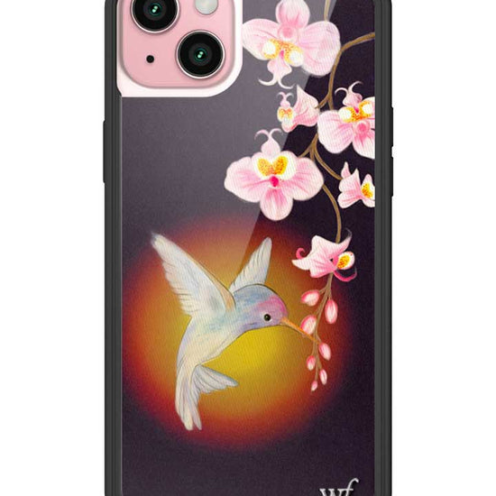 Wildflower iPhone case 15 Plus Hummingbird Animal Cute