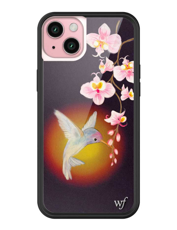 Wildflower iPhone case 15 Plus Hummingbird Animal Cute