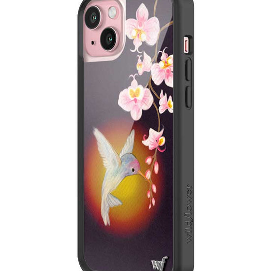 Wildflower iPhone case 15 Plus Hummingbird Animal Cute