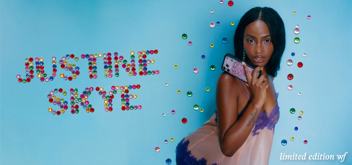 justine skye x wildflower cases rhinestone candy iphone case collab