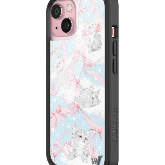 wildflower kitten around iphone 15 case