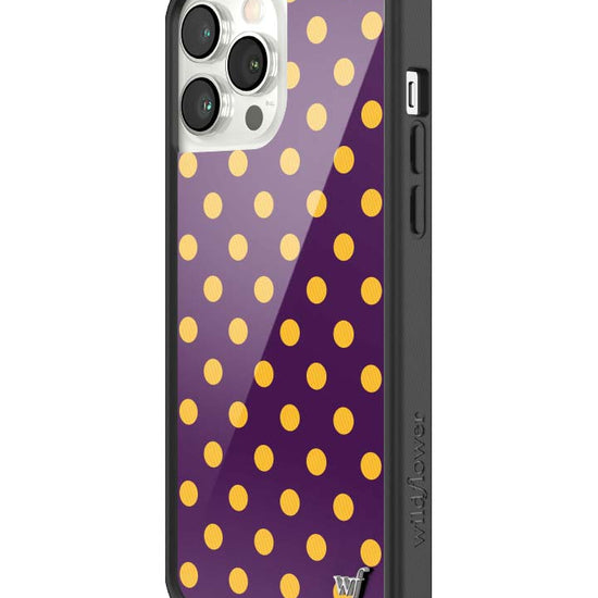 Wildflower iPhone case 13 Pro Max Polka Dot | Purple and Yellow Cute