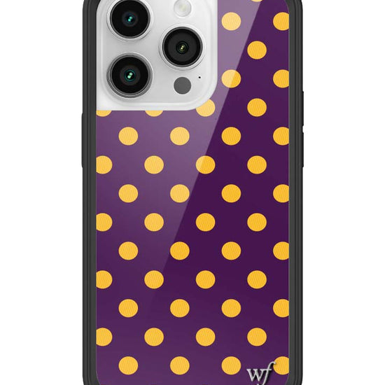 Wildflower iPhone case 14 Pro Polka Dot | Purple and Yellow Cute