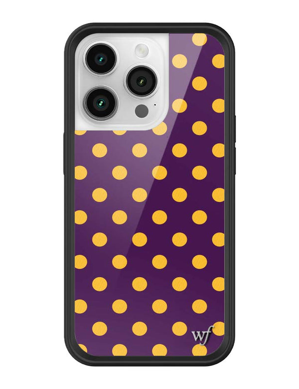 Wildflower iPhone case 14 Pro Polka Dot | Purple and Yellow Cute