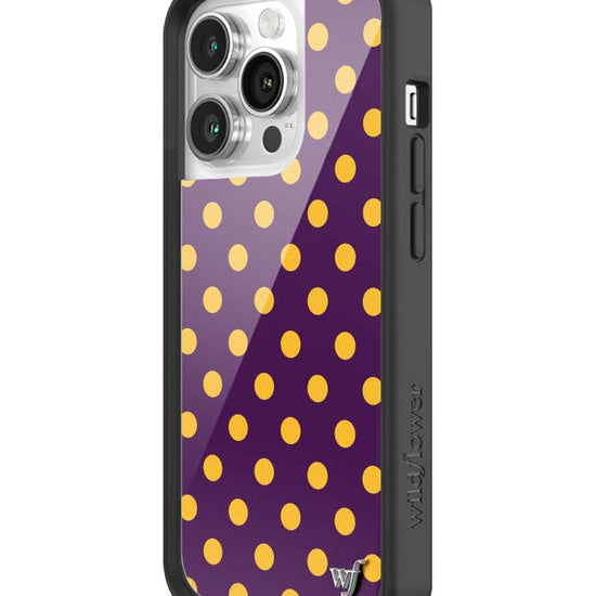 Wildflower iPhone case 14 Pro Polka Dot | Purple and Yellow Cute