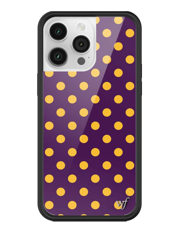 Wildflower iPhone case 14 Pro Max Polka Dot | Purple and Yellow Cute