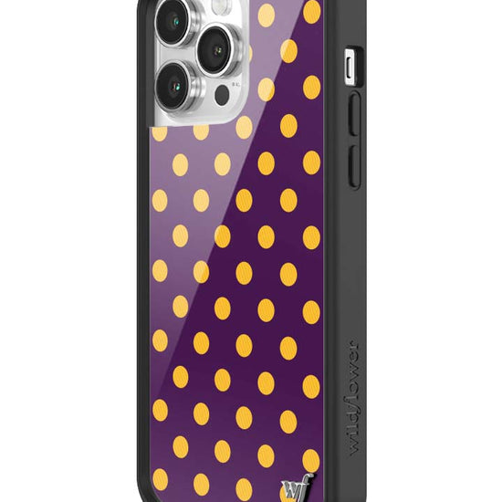 Wildflower iPhone case 14 Pro Max Polka Dot | Purple and Yellow Cute