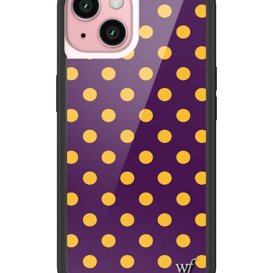 Wildflower iPhone case 15 Polka Dot | Purple and Yellow Cute
