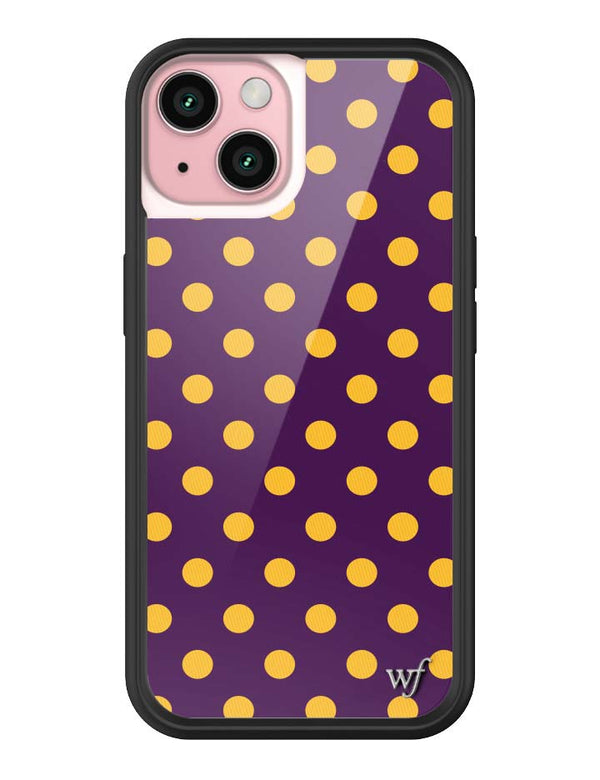 Wildflower iPhone case 15 Polka Dot | Purple and Yellow Cute