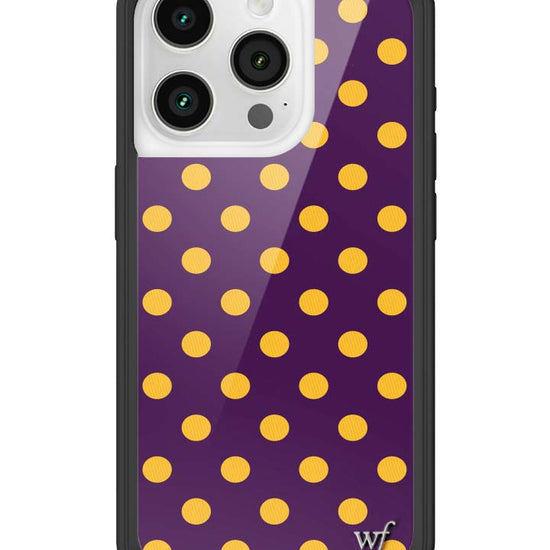 Wildflower iPhone case 15 Pro Polka Dot | Purple and Yellow Cute