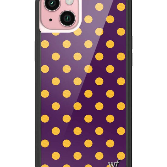 Wildflower iPhone case 15 Plus Polka Dot | Purple and Yellow Cute