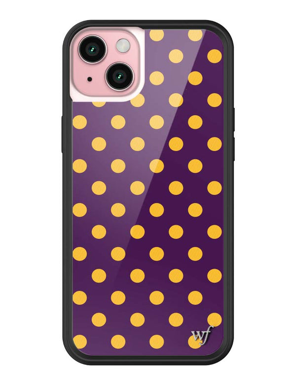 Wildflower iPhone case 15 Plus Polka Dot | Purple and Yellow Cute