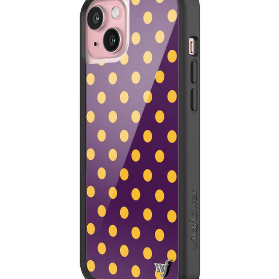 Wildflower iPhone case 15 Plus Polka Dot | Purple and Yellow Cute