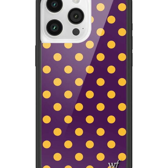 Wildflower iPhone case 15 Pro Max Polka Dot | Purple and Yellow Cute