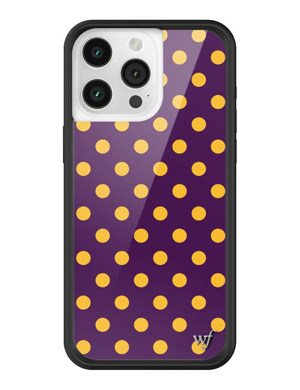 Wildflower iPhone case 15 Pro Max Polka Dot | Purple and Yellow Cute