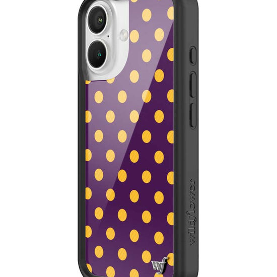 Wildflower iPhone case 16 Polka Dot | Purple and Yellow Cute