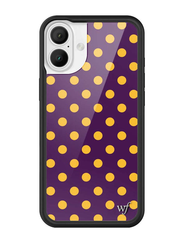 Wildflower iPhone case 16 Plus Polka Dot | Purple and Yellow Cute