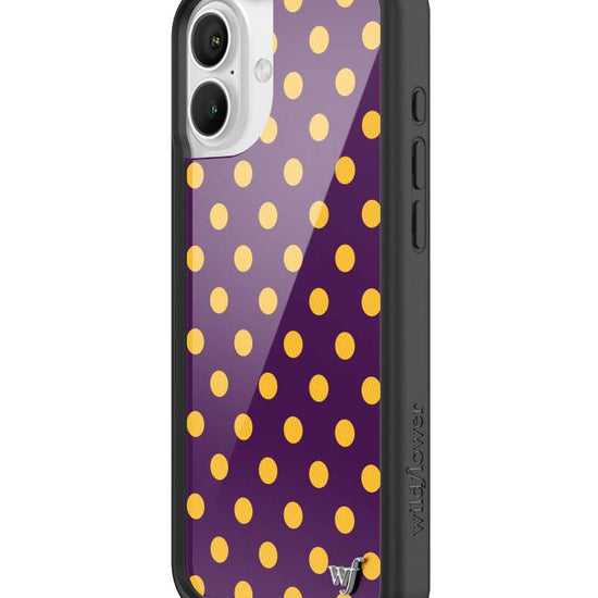 Wildflower iPhone case 16 Plus Polka Dot | Purple and Yellow Cute